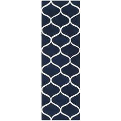 CAMBRIDGE, DARK BLUE / IVORY, 2'-6" X 8', Area Rug