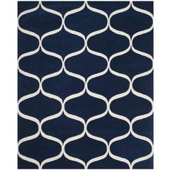 CAMBRIDGE, DARK BLUE / IVORY, 8' X 10', Area Rug