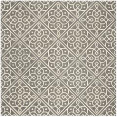 CAMBRIDGE, DARK GREY / IVORY, 6' X 6' Square, Area Rug, CAM731D-6SQ