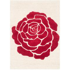 CAMBRIDGE, IVORY / RED, 2' X 3', Area Rug