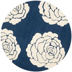 CAMBRIDGE, NAVY / IVORY, 6' X 6' Round, Area Rug, CAM782M-6R