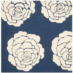 CAMBRIDGE, NAVY / IVORY, 6' X 6' Square, Area Rug, CAM782M-6SQ