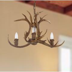 Makani 21.5-Inch Dia Antler Chandelier, Brown