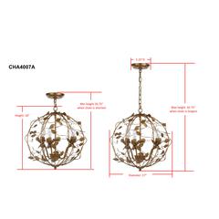 Austen Cage Chandelier, Gold Leaf