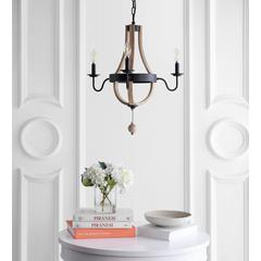 Kamari Pendant, Black/Brown Wooden Finish