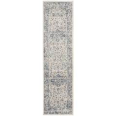 CHARLESTON, IVORY / NAVY, 2' X 8', Area Rug