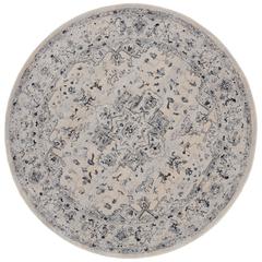 CHARLESTON, IVORY / LIGHT BLUE, 6'-7" X 6'-7" Round, Area Rug