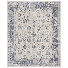 CHARLESTON, IVORY / BLUE, 8' X 10', Area Rug