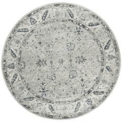 CHARLESTON, GREY / DARK GREY, 6'-7" X 6'-7" Round, Area Rug, CHL413F-7R