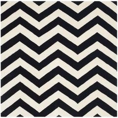 CHATHAM, IVORY / BLACK, 5' X 5' Square, Area Rug