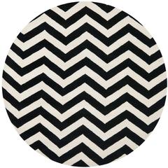 CHATHAM, IVORY / BLACK, 5' X 5' Round, Area Rug
