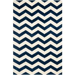 CHATHAM, DARK BLUE / IVORY, 6' X 9', Area Rug, CHT715C-6