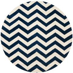 CHATHAM, DARK BLUE / IVORY, 5' X 5' Round, Area Rug, CHT715C-5R