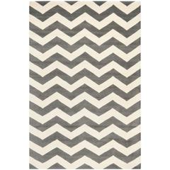 CHATHAM, DARK GREY / IVORY, 6' X 9', Area Rug, CHT715D-6