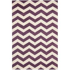 CHATHAM, PURPLE / IVORY, 6' X 9', Area Rug, CHT715F-6
