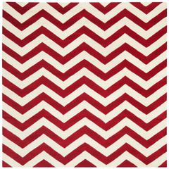 CHATHAM, RED / IVORY, 5' X 5' Square, Area Rug, CHT715G-5SQ
