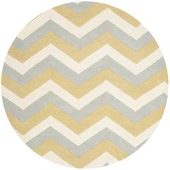 CHATHAM, GREY / GOLD, 5' X 5' Round, Area Rug