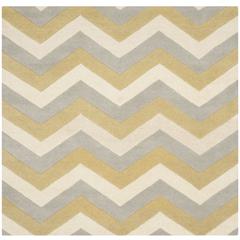 CHATHAM, GREY / GOLD, 5' X 5' Square, Area Rug