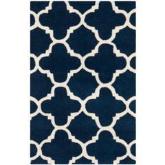 CHATHAM, DARK BLUE / IVORY, 2' X 3', Area Rug, CHT717C-2