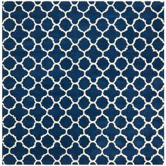 CHATHAM, DARK BLUE / IVORY, 7' X 7' Square, Area Rug, CHT717C-7SQ