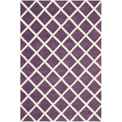 CHATHAM, PURPLE / IVORY, 4' X 6', Area Rug, CHT718F-4