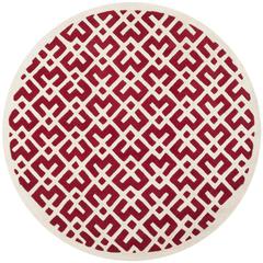 CHATHAM, RED / IVORY, 7' X 7' Round, Area Rug, CHT719G-7R