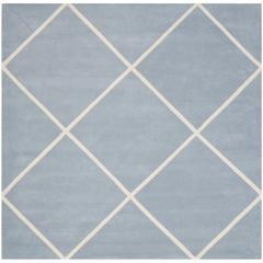 CHATHAM, BLUE / IVORY, 7' X 7' Square, Area Rug, CHT720B-7SQ
