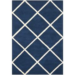CHATHAM, DARK BLUE / IVORY, 5' X 8', Area Rug, CHT720C-5