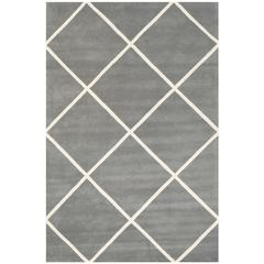 CHATHAM, DARK GREY / IVORY, 6' X 9', Area Rug, CHT720D-6