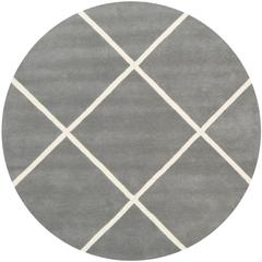 CHATHAM, DARK GREY / IVORY, 7' X 7' Round, Area Rug, CHT720D-7R