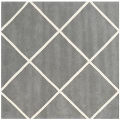 CHATHAM, DARK GREY / IVORY, 7' X 7' Square, Area Rug, CHT720D-7SQ