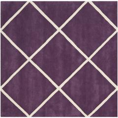 CHATHAM, PURPLE / IVORY, 7' X 7' Square, Area Rug, CHT720F-7SQ