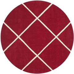 CHATHAM, RED / IVORY, 7' X 7' Round, Area Rug, CHT720G-7R