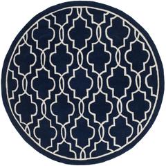 CHATHAM, DARK BLUE / IVORY, 5' X 5' Round, Area Rug, CHT723C-5R