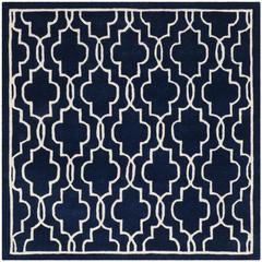 CHATHAM, DARK BLUE / IVORY, 5' X 5' Square, Area Rug, CHT723C-5SQ