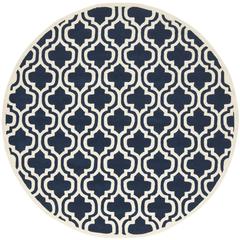 CHATHAM, DARK BLUE / IVORY, 4' X 4' Round, Area Rug, CHT727C-4R