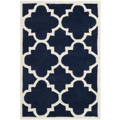 CHATHAM, DARK BLUE / IVORY, 2' X 3', Area Rug, CHT730C-2