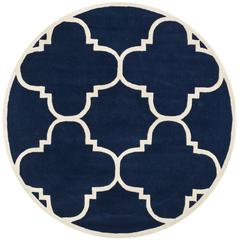 CHATHAM, DARK BLUE / IVORY, 7' X 7' Round, Area Rug, CHT730C-7R