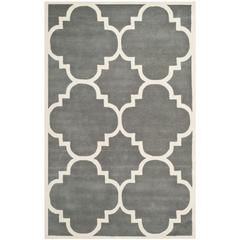 CHATHAM, DARK GREY / IVORY, 5' X 8', Area Rug, CHT730D-5