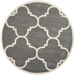 CHATHAM, DARK GREY / IVORY, 7' X 7' Round, Area Rug, CHT730D-7R