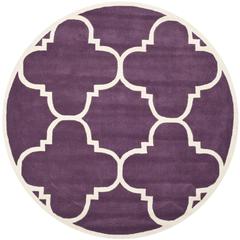 CHATHAM, PURPLE / IVORY, 7' X 7' Round, Area Rug, CHT730F-7R
