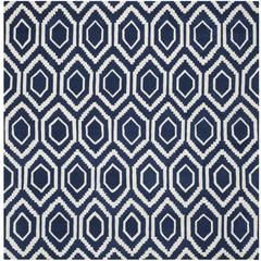 CHATHAM, DARK BLUE / IVORY, 7' X 7' Square, Area Rug, CHT731C-7SQ