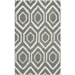 CHATHAM, DARK GREY / IVORY, 3' X 5', Area Rug, CHT731D-3