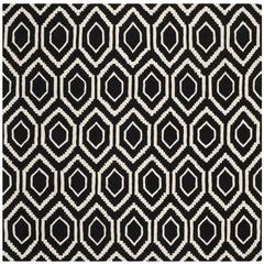 CHATHAM, BLACK / IVORY, 7' X 7' Square, Area Rug, CHT731K-7SQ