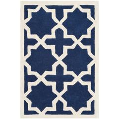 CHATHAM, DARK BLUE / IVORY, 2' X 3', Area Rug, CHT732C-2