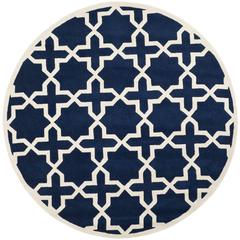 CHATHAM, DARK BLUE / IVORY, 7' X 7' Round, Area Rug, CHT732C-7R