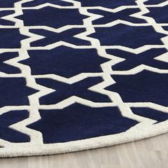CHATHAM, DARK BLUE / IVORY, 4' X 4' Round, Area Rug, CHT732C-4R