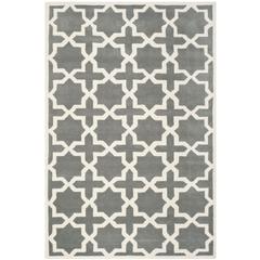 CHATHAM, DARK GREY / IVORY, 6' X 9', Area Rug, CHT732D-6