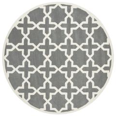 CHATHAM, DARK GREY / IVORY, 4' X 4' Round, Area Rug, CHT732D-4R