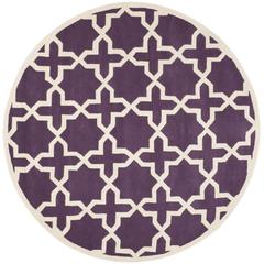 CHATHAM, PURPLE / IVORY, 7' X 7' Round, Area Rug, CHT732F-7R